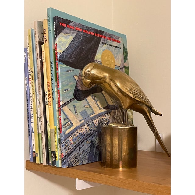 Vintage Mid-Century Modern Brass Bird on Pedestal For Sale - Image 9 of 11
