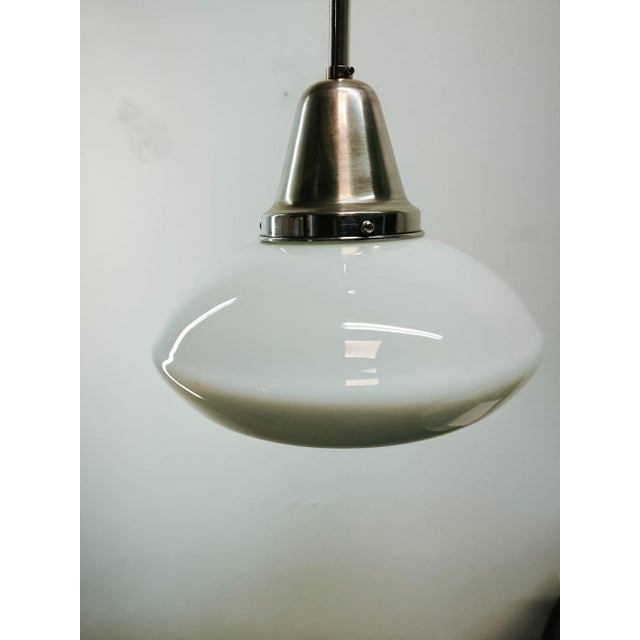 Vintage Hanging Light in White Opal Glass, 1950s For Sale - Image 10 of 12