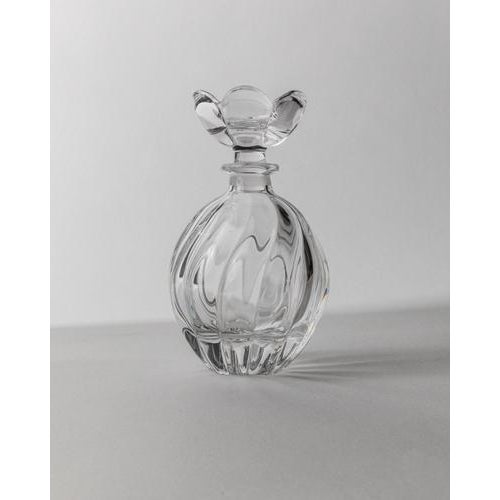Vintage Curved Hand-Blown Murano Glass Perfume Bottle with Floral Stopper, 1950s For Sale - Image 11 of 11