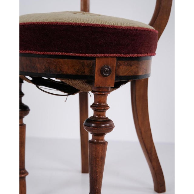 Small Piano Stool in Polished Walnut with Marquetry, 1880 For Sale - Image 11 of 12