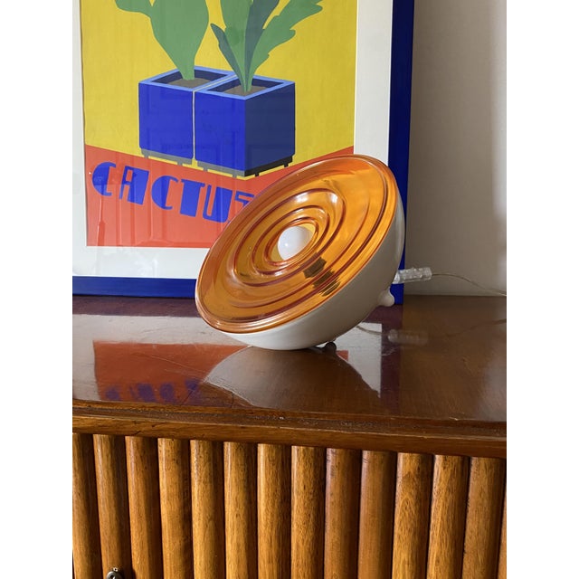 Space Age Orange Glass Table Lamp, France, 1970s For Sale - Image 4 of 18