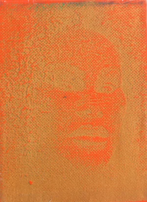Peter Mayer, Jocelyn Wildenstein (Orange/Gold), Acrylic and Silkcreen on Canvas