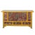 Chinese Distressed Yellow Rattan Scenery Graphic Console Table Cabinet For Sale In San Francisco - Image 6 of 8