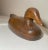 Brown Antique 30 Hel Hand Carved Wood Flat Bottom Folk Art Duck Decoy Sculpture Statue For Sale - Image 8 of 11