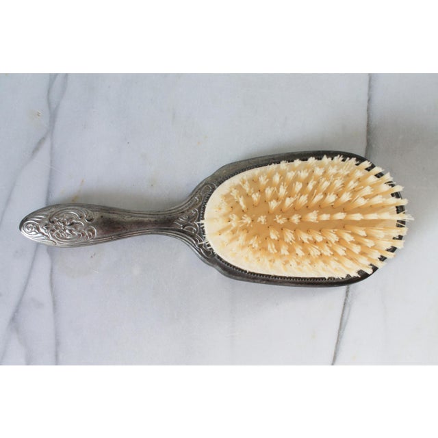 Vintage Silver Plate Vanity Set - Mirror, Comb & Brush For Sale - Image 4 of 10