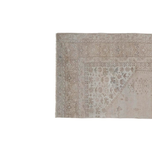 Distressed Turkish Oushak Runner 3'3" X 9'4" For Sale - Image 4 of 11