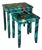 Pair of Hand-Painted Tropical Parrot and Jungle Nesting Tables For Sale