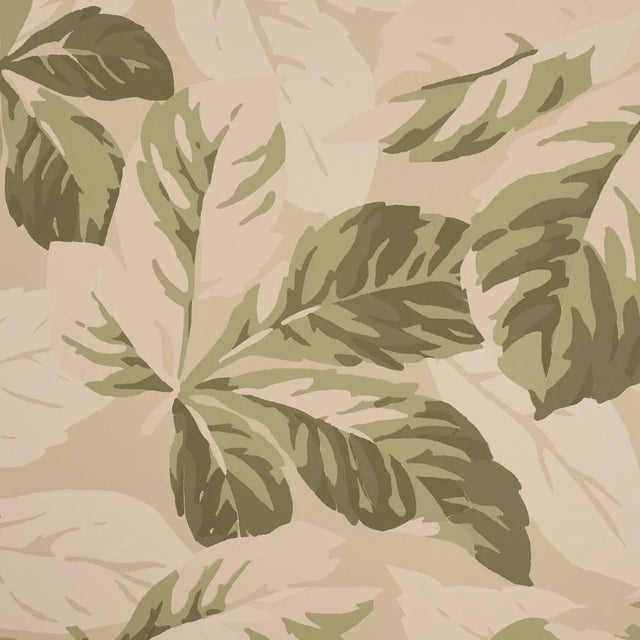 American Schumacher Arboreal Handprint Wallpaper In Leaf For Sale - Image 3 of 5