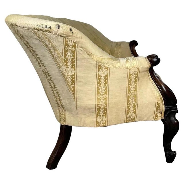 19th Century English Mahogany Settee For Sale - Image 4 of 15