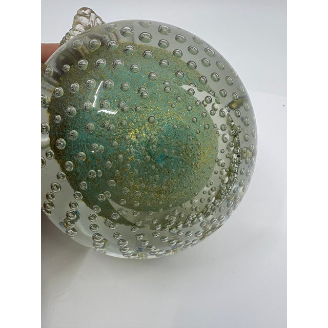 Mid-Century Alfredo Barbini Murano Glass Apple Celadon Green/ Book End For Sale - Image 9 of 9