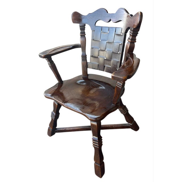 Romweber 1950s Romweber Viking Oak Dining Chairs - Set of 6 Including 2 Armchairs For Sale - Image 4 of 7