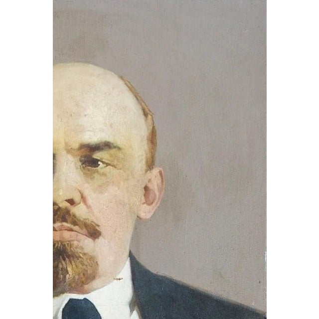 Realism Lenin Portrait Oil Painting, Soviet Socialist Realism, Ukrainian Artist 150-100 For Sale - Image 3 of 6