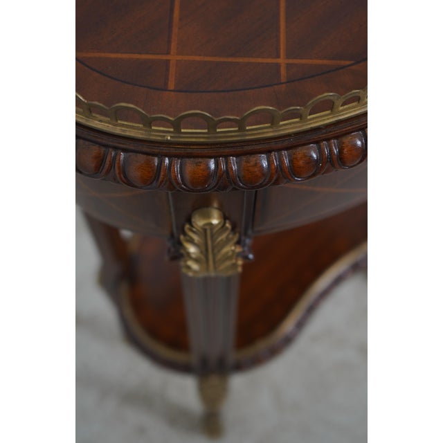 Brown Maitland Smith Mahogany Oval Boudoir Occasional Table For Sale - Image 8 of 17