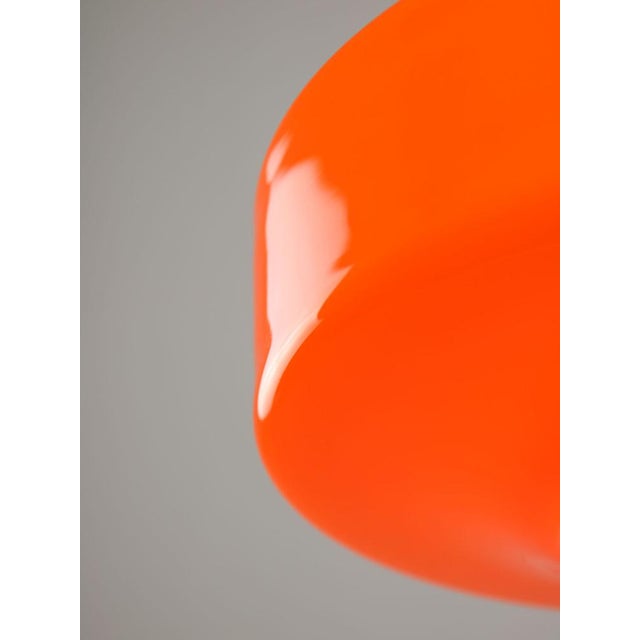 Mid-Century Italian Orange Glass & Brass Pendant Lamp For Sale - Image 14 of 17