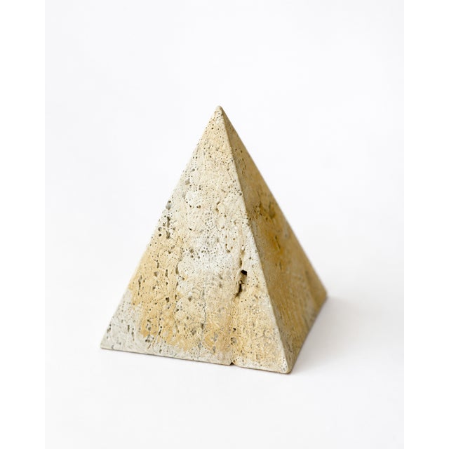 Mid-Century Modern Mid-Century Travertine Marble Pyramid Paperweight attributed to Fratelli Mannelli, 1970s For Sale - Image 3 of 8