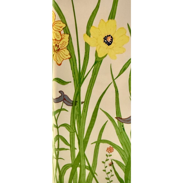 1970's Botanical Hexagonal Table Lamp Cottage Style For Sale - Image 10 of 11