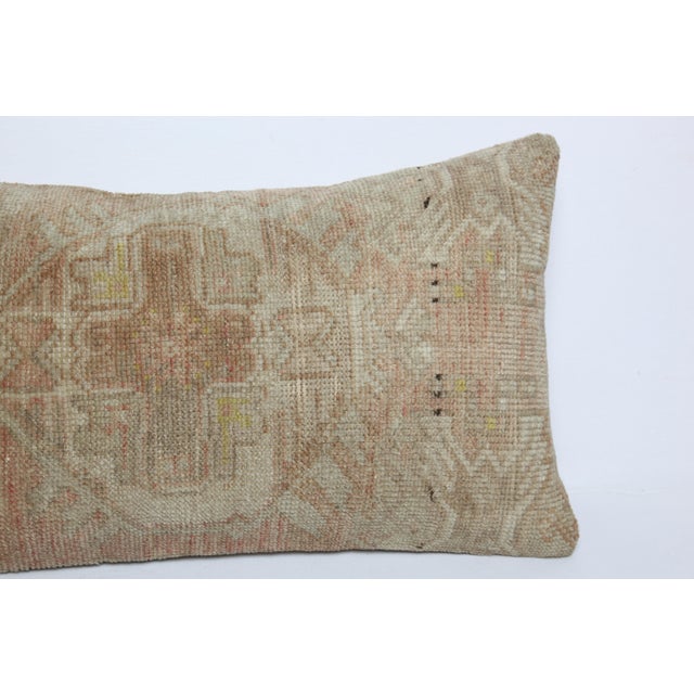 Decorative Muted Tones Vintage Rug Lumbar Cushion Pillow Cover -16'' X 29'' For Sale In Tampa - Image 6 of 9