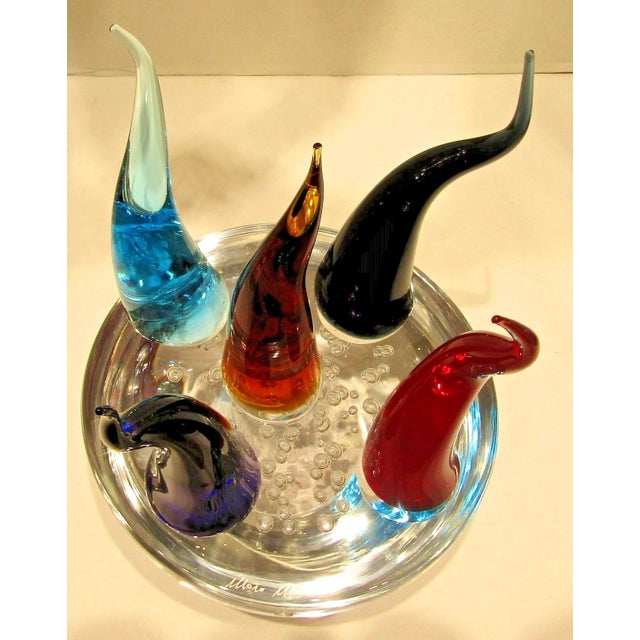 1980s Rare Murano Art Glass Sculpture Signed Moro Mariano Circa 1980s For Sale - Image 5 of 13