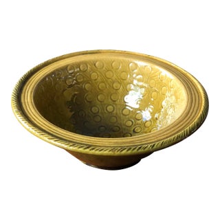 Mid-Century Italian Glazed Terra-Cotta Bowl in the Style of Bitossi For Sale