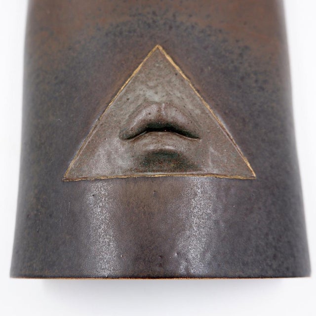 Ceramic Vintage Bronze Glazed Ceramic Table Clock from Kienzle International For Sale - Image 7 of 14