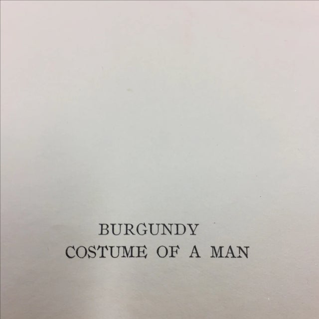 1930s Antique Burgundy Men's Costume Print For Sale - Image 4 of 4