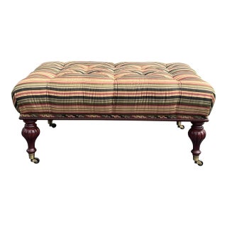 Custom Upholstered Tufted Ottoman - 41” X 29” For Sale