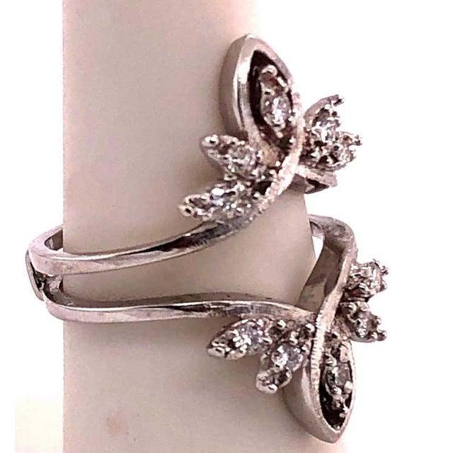 14 Karat White Gold Interlocking Engagement Ring Guard For Sale - Image 4 of 9