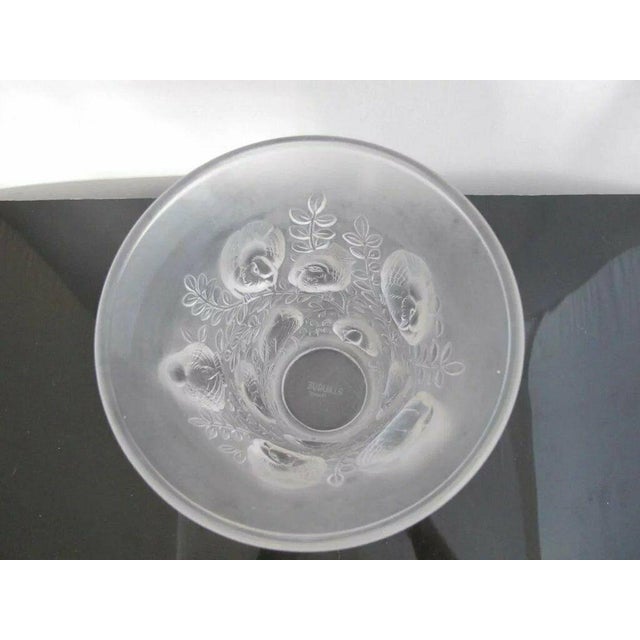 Transparent Rene Lalique France St Francois Frosted Crystal Bird Vase For Sale - Image 8 of 18