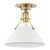 Hudson Valley Lighting Mark D. Sikes Painted No.2 1-Light Semi Flush, Aged Brass/Off White For Sale
