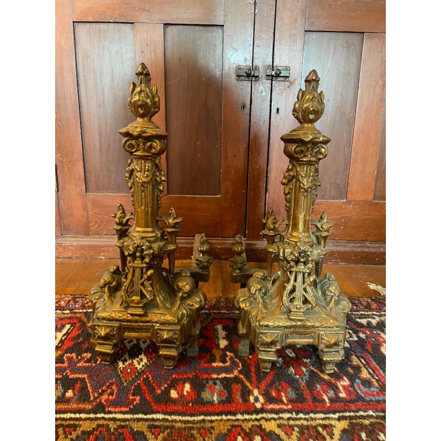 French 19th Century French Bronze Adirons - Pair For Sale - Image 3 of 7