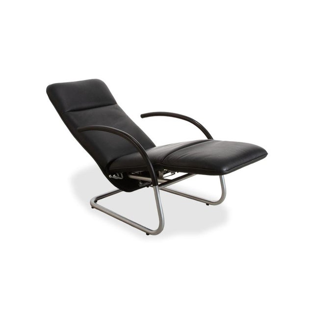 Fino Leather Armchair in Black with Manual Reclining Function by Franz Fertig For Sale - Image 5 of 18