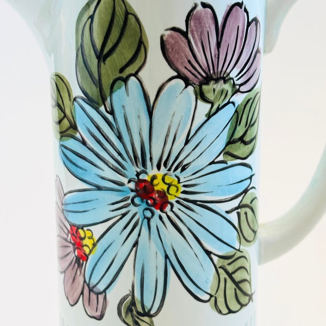 Ceramic MCM Floral Porcelain Pitcher by Lego, Japan For Sale - Image 7 of 11