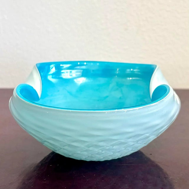 Late 20th Century Vintage Boho Art Glass Bowl After Murano For Sale - Image 5 of 8