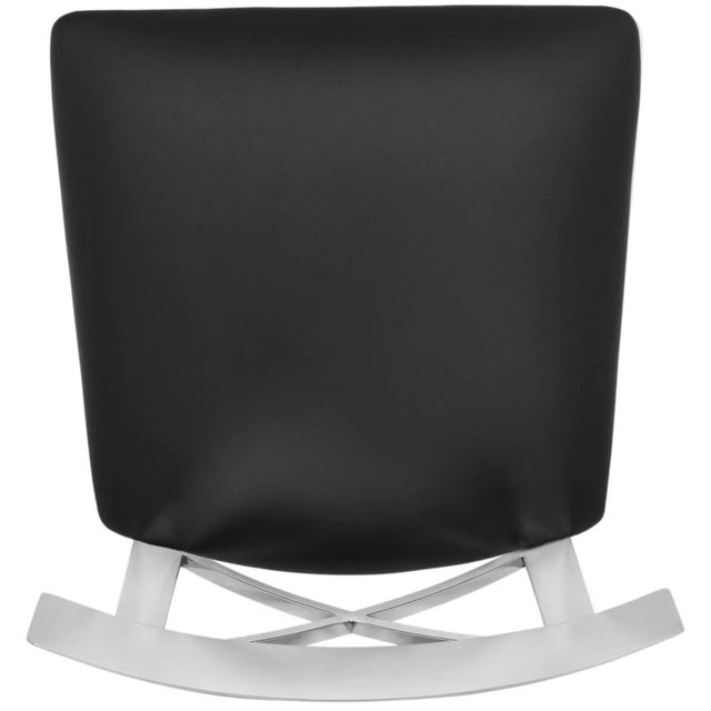 39''H Stainless Steel Cross Back barstool, Black & Chrome For Sale In Philadelphia - Image 6 of 11
