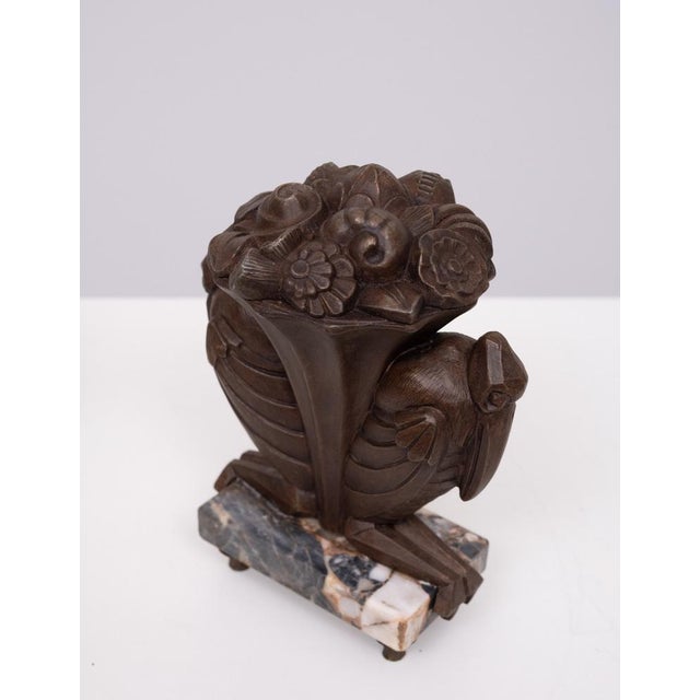 French Art Deco Clock with Stylized Birds and Garniture, 1910, Set of 3 For Sale - Image 10 of 18