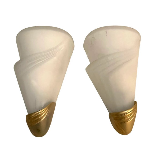 Opaline Glass Sconces, 1970s, Set of 4 For Sale - Image 4 of 5