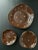 Noritake Mid-Century Chocolate Brown & 22k Gold Floral Dessert Plate Set With Freeform Cake Platter — Serving for Six, Set of 7 Pieces For Sale - Image 4 of 11