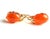 14k Rose Yellow Gold Floral Earrings Natural Carnelian Cabochons 20.40 Carats, A Pair For Sale - Image 4 of 9