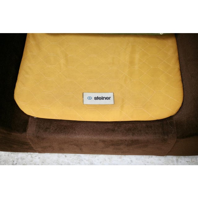 Velvet Fireside Chair from Steiner, 1970s For Sale - Image 3 of 16