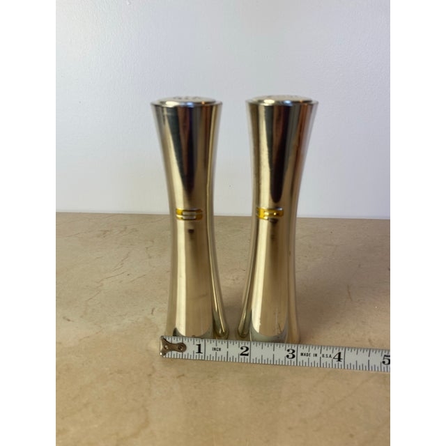 Vintage Japan Silverplate Hourglass Salt & Pepper Shakers, Mid-Century For Sale In Seattle - Image 6 of 7