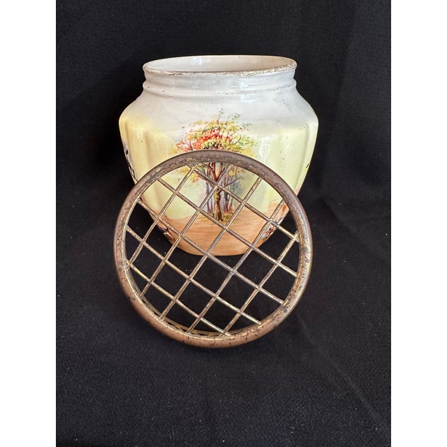 Late 19th Century Fox Hunt Scene Vase With Brass Flower Grid For Sale In Washington DC - Image 6 of 7