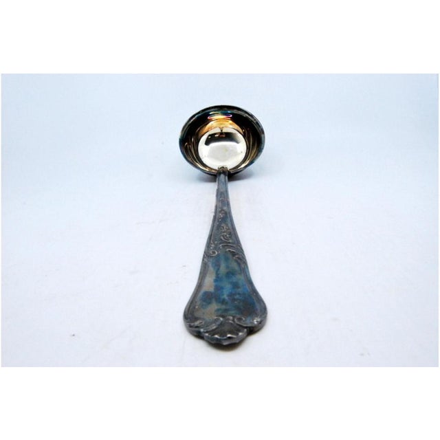 Silver Soup Ladle with Grooves For Sale - Image 6 of 8