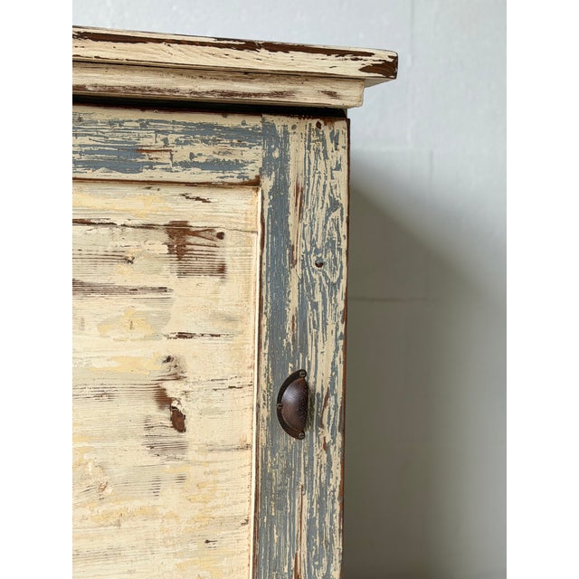 Rustic Distressed Wooden Cabinet with Storage Shelf, 1960s For Sale - Image 10 of 14