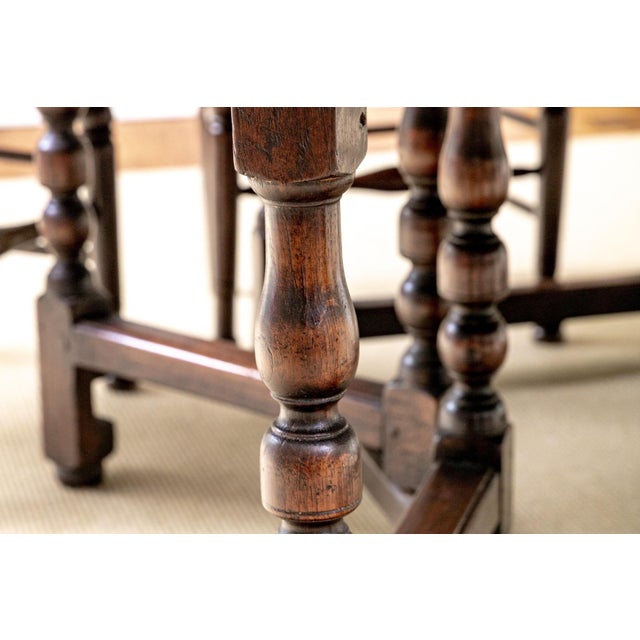 19th Century Oversized Oval Gate-Leg Drop Leaf Oak Dining Table For Sale - Image 14 of 16