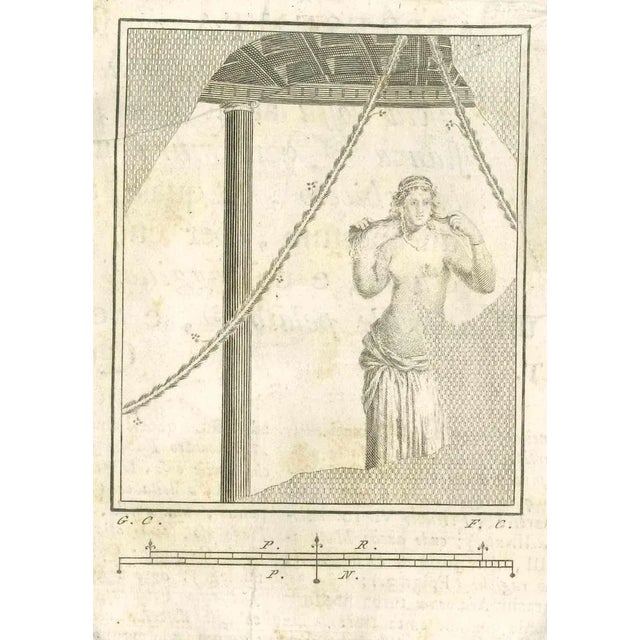Roman Fresco from "Antiquities of Herculaneum" is an etching on paper realized by Ferdinando Campana in the 18th Century....