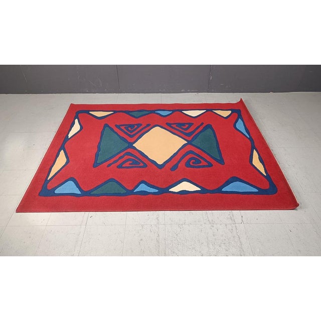 Blue Large Hand-Knotted Rug, 1980s For Sale - Image 8 of 8
