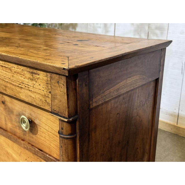 Brown 19th Century Empire Cherry Wood Chest of Drawers For Sale - Image 8 of 18