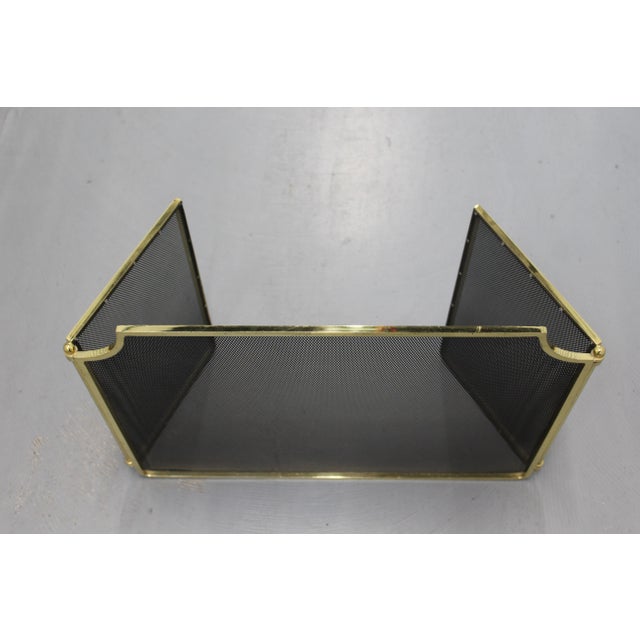 Metal Bronze and Brass Trifold Fireplace Screen For Sale - Image 7 of 9