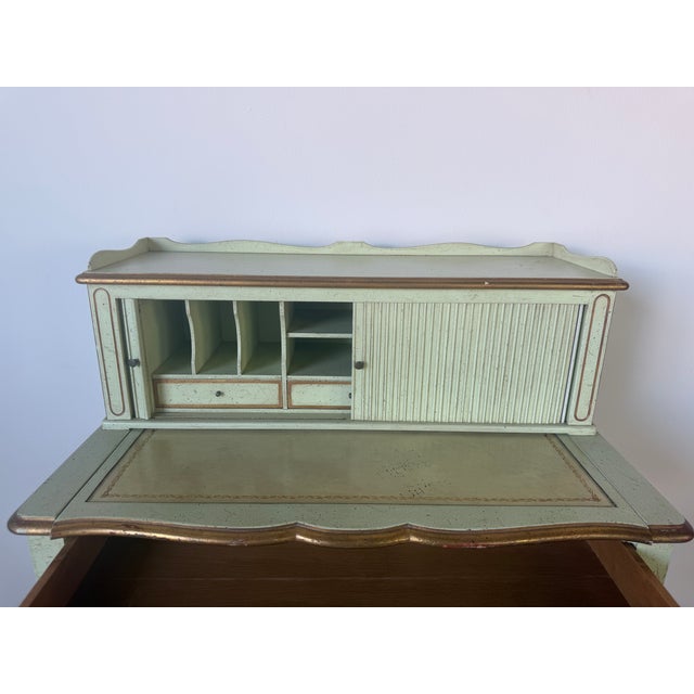 Wood Vintage John Widdicomb French Provincial Style Secretary Desk For Sale - Image 7 of 17