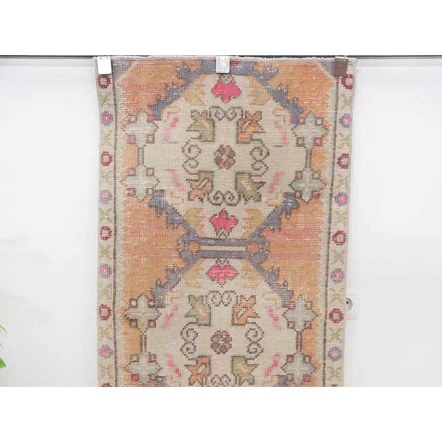 Islamic 1970 Vintage Turkish Runner Rug, Hand Knotted Wool Hallway Runne For Sale - Image 3 of 10